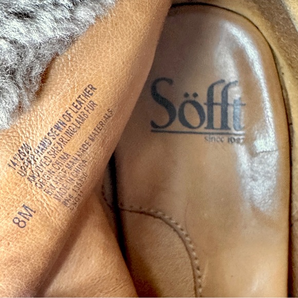 Sofft Sagan Suede Buckle Shearling Heeled Boots 8 - Picture 9 of 10